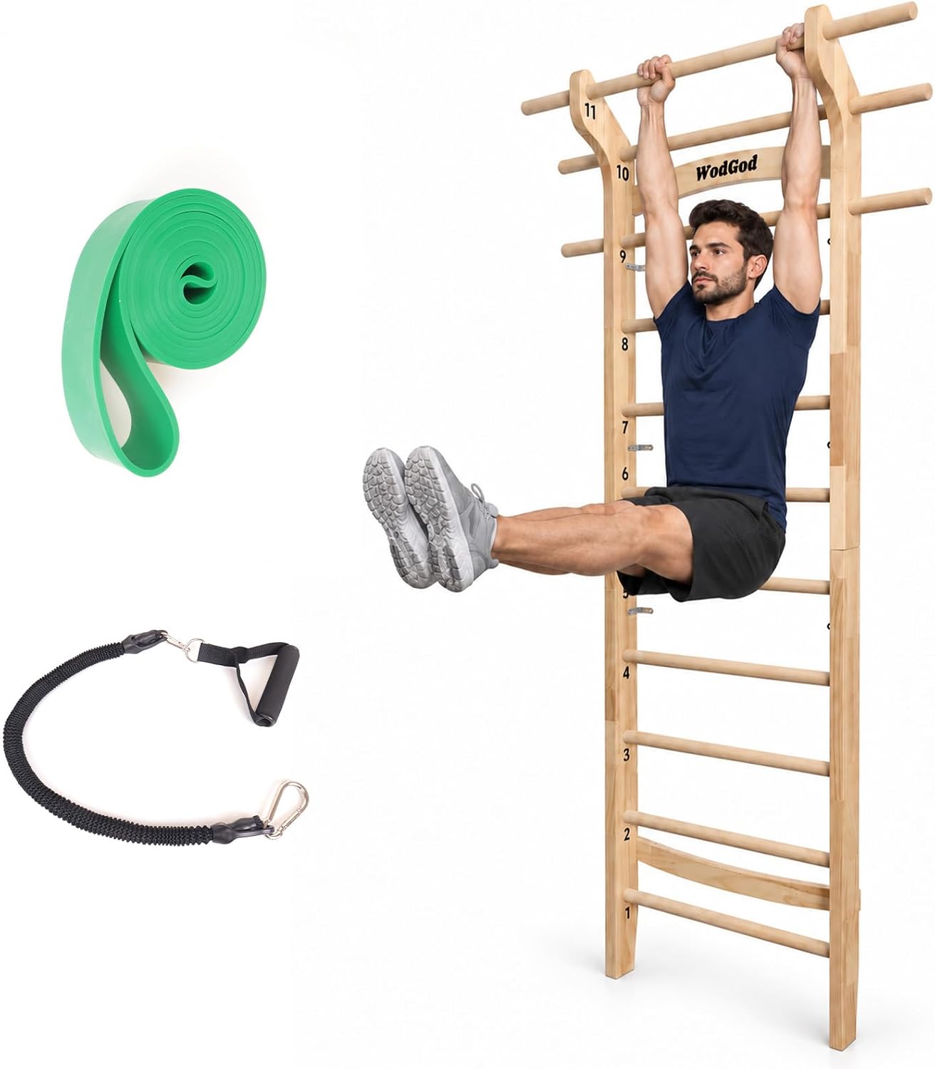 Деревянная шведская лестница с – обзор и цена Pull Up Bar